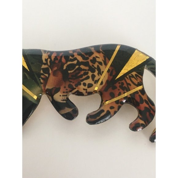 Metallic Art Graphics John Crutchfield 2000 Leopard Brooch Pin Jewelry Animals - Picture 4 of 8